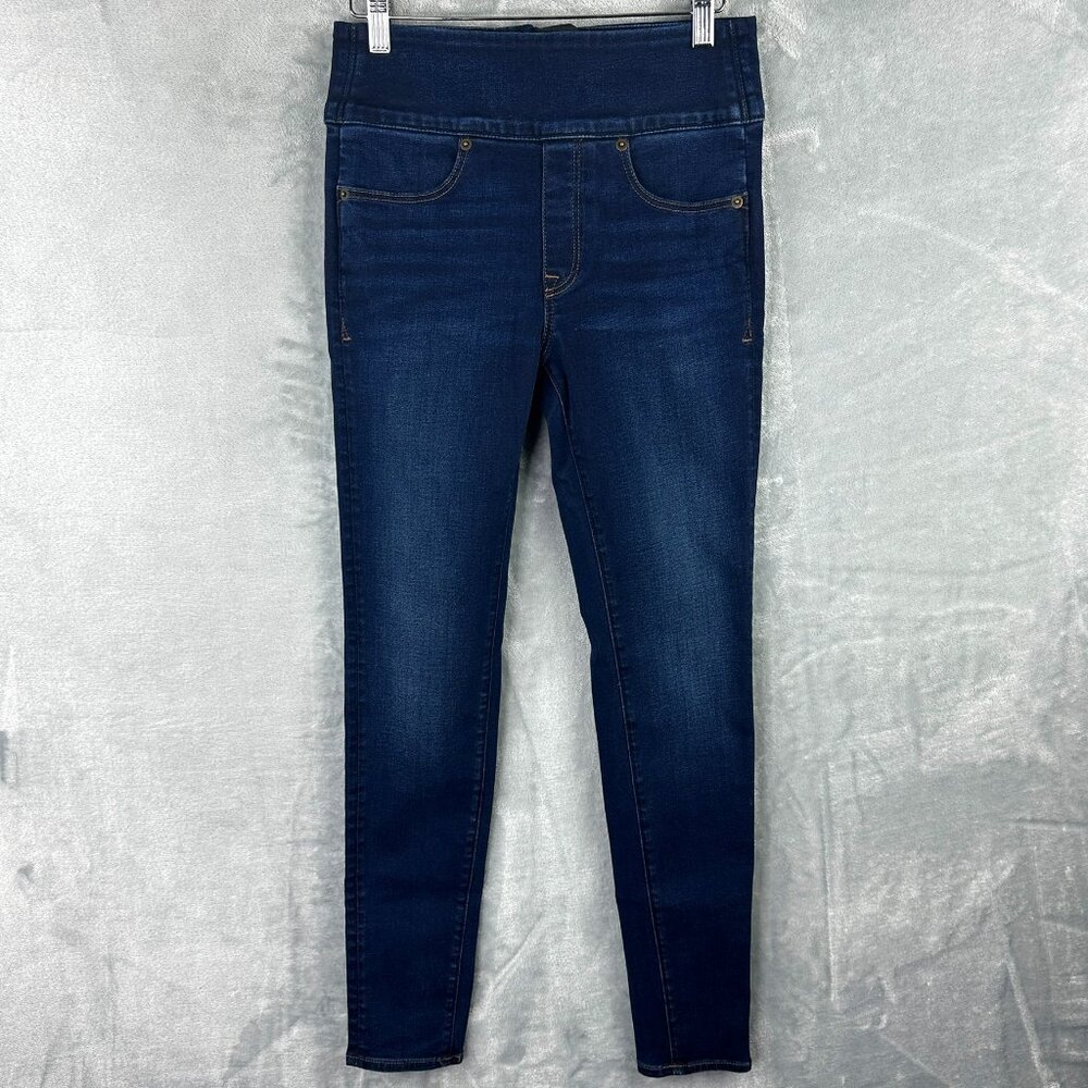 Spanx Signature Waist Skinny Jeans‎ Womens 26 Blue Zipper Back Dark Wash Denim